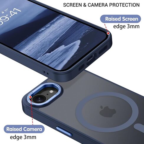 Bentoben for iPhone 16E Case ، [متوافق مع Magsafe] iPhone SE 4 2025 CASE MAGNECTER PHONE MATTE MATTE FROSTED SLIT SLICHPROOK GRAY in Kuwait