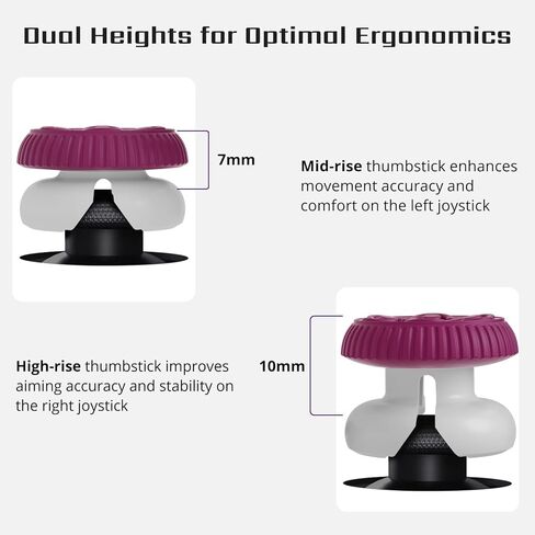 شاهقة الإبهام لسلسلة Xbox/وحدة تحكم واحدة و ROG Ally X ، إكسسوارات وحدة التحكم في Xbox Elite ، قبضة إبهام الأداء لألعاب السباق ، وزوج التوصيل والتشغيل السيليكون 1 (البرقوق) in Kuwait