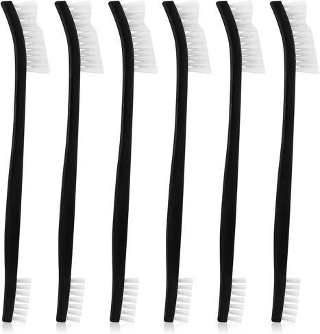6PCS Double-Ended Gun Cleaning Brush Set Gun Cleaning Supplies Kit 7-inch Nylon Bristle Brushes Plastic Handle Nylon Wire Brushes for Grout,Crevice,Detail Cleaning,All Purpose Cleaners in Kuwait