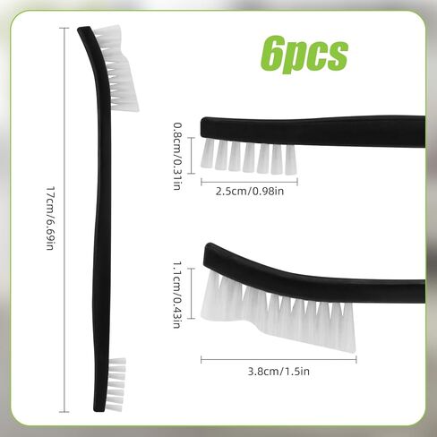 6PCS Double-Ended Gun Cleaning Brush Set Gun Cleaning Supplies Kit 7-inch Nylon Bristle Brushes Plastic Handle Nylon Wire Brushes for Grout,Crevice,Detail Cleaning,All Purpose Cleaners in Kuwait