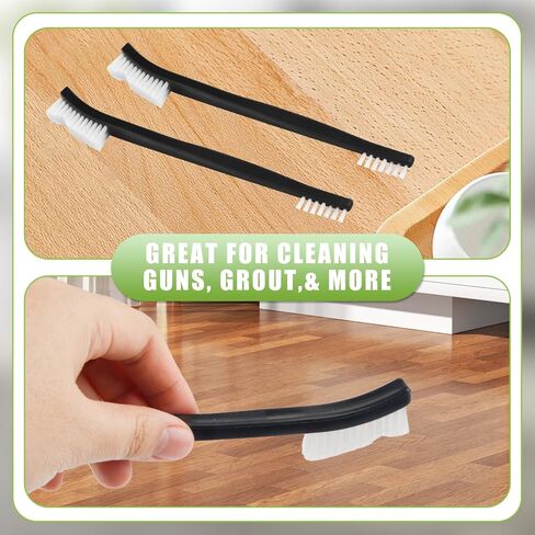 6PCS Double-Ended Gun Cleaning Brush Set Gun Cleaning Supplies Kit 7-inch Nylon Bristle Brushes Plastic Handle Nylon Wire Brushes for Grout,Crevice,Detail Cleaning,All Purpose Cleaners in Kuwait