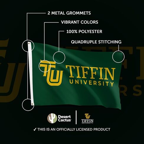 Desert Cactus Tiffin University Flag Dragons Banners 100% Polyester Indoor Outdoor 3x5 feet Flags (Style 1) in Saudi Arabia
