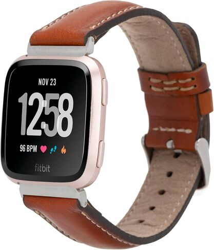 Smart Watch Band, Compatible With Fitbit Versa 1, Versa 2, Versa Lite, Handmade Genuine Leather, Fitbit Watch Band, Replacement Leather Strap for Men & Women in Saudi Arabia