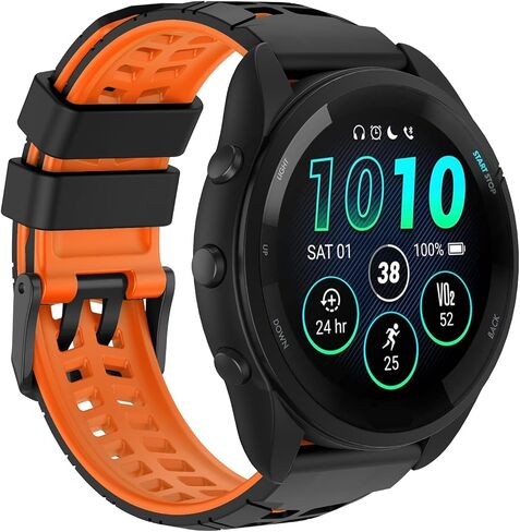 OVERSTEP 22mm Silicone Band Compatible for Garmin Vivoactive 4, Venu 3/2, Forerunner 265, 255, Samsung Gear S3 Frontire, Galaxy Watch 46mm/Watch 3 45mm Smart Watch, Replacement Quick Released Sport Watch Strap in Kuwait