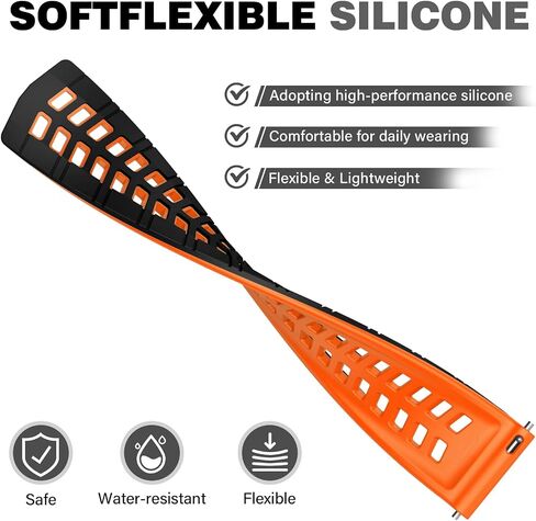 OVERSTEP 22mm Silicone Band Compatible for Garmin Vivoactive 4, Venu 3/2, Forerunner 265, 255, Samsung Gear S3 Frontire, Galaxy Watch 46mm/Watch 3 45mm Smart Watch, Replacement Quick Released Sport Watch Strap in Kuwait