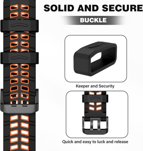 OVERSTEP 22mm Silicone Band Compatible for Garmin Vivoactive 4, Venu 3/2, Forerunner 265, 255, Samsung Gear S3 Frontire, Galaxy Watch 46mm/Watch 3 45mm Smart Watch, Replacement Quick Released Sport Watch Strap in Kuwait