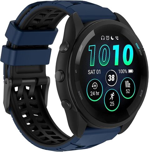 Overstep 22mm Silicone Band متوافق مع Garmin Vivoactive 4 ، Venu 3/2 ، Forerunner 265 ، 255 ، Samsung Gear S3 Frontire ، Galaxy Watch 46mm/Watch 3 45mm Smart Watch ، Resembection Quick Sport Watch Strap in Kuwait