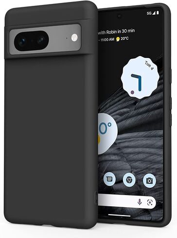 Vanjua Case Compatible with Google Pixel 7, Stylish Silicone Slim Full Body Protective Phone Cover for Google Pixel 7 Case 6.3 inch Black in Kuwait