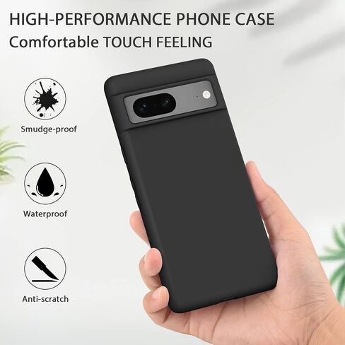 Vanjua Case Compatible with Google Pixel 7, Stylish Silicone Slim Full Body Protective Phone Cover for Google Pixel 7 Case 6.3 inch Black in Kuwait