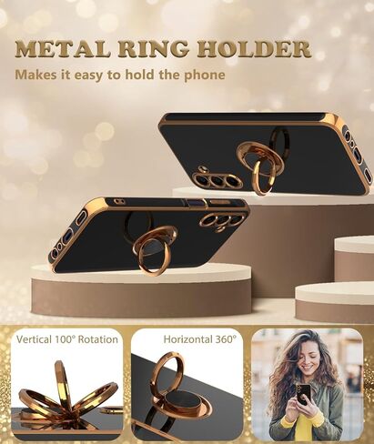 متوافق مع حالة هاتف Galaxy A15-5G ، Samsung Galaxy A15 5G Case مع حامي شاشة زجاجية 2 ، 360 درجة قابلة للتدوير قابلة للتدوير كيكستاند غلاف لطيف (أخضر ، 6.5 بوصات -15) in Saudi Arabia