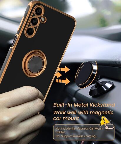 متوافق مع حالة هاتف Galaxy A15-5G ، Samsung Galaxy A15 5G Case مع حامي شاشة زجاجية 2 ، 360 درجة قابلة للتدوير قابلة للتدوير كيكستاند غلاف لطيف (أخضر ، 6.5 بوصات -15) in Saudi Arabia