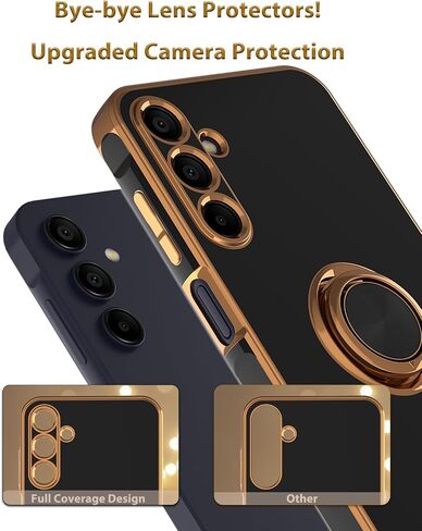 متوافق مع حالة هاتف Galaxy A15-5G ، Samsung Galaxy A15 5G Case مع حامي شاشة زجاجية 2 ، 360 درجة قابلة للتدوير قابلة للتدوير كيكستاند غلاف لطيف (أخضر ، 6.5 بوصات -15) in Saudi Arabia