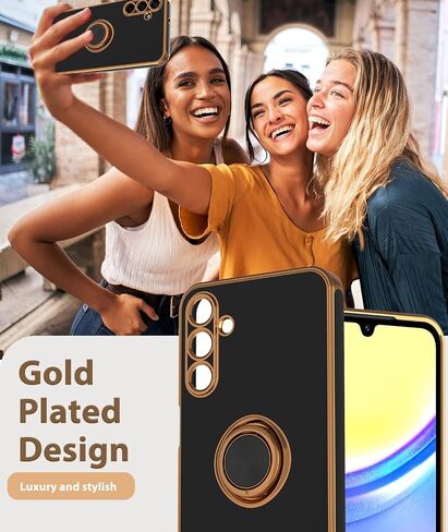 متوافق مع حالة هاتف Galaxy A15-5G ، Samsung Galaxy A15 5G Case مع حامي شاشة زجاجية 2 ، 360 درجة قابلة للتدوير قابلة للتدوير كيكستاند غلاف لطيف (أخضر ، 6.5 بوصات -15) in Saudi Arabia