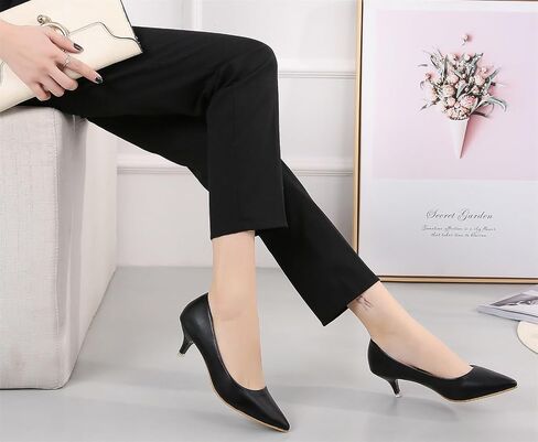 WUIWUIYU Womens Lovely Colors Low Kitten Heel Pointed Toe Dress Work Wedding Pumps Bridal Shoes in Kuwait