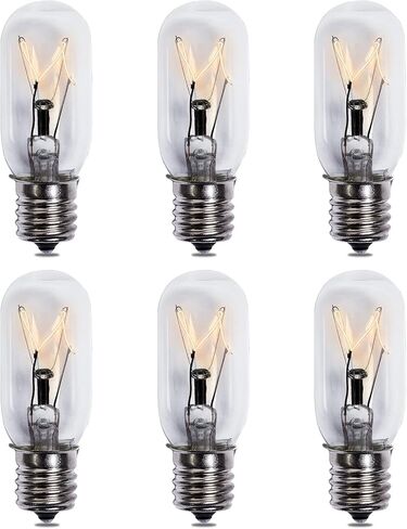 استبدال لمبة الهيمالايا الخفيفة لمصابيح ملح الهيمالايا المتوسطة/الكبيرة والصخور والمصابيح المتوهجة طويلة الأمد E12 قاعدة الشمعدانات القابلة للتعتيم حزمة من 6 (25W-T6-6PK) in Kuwait