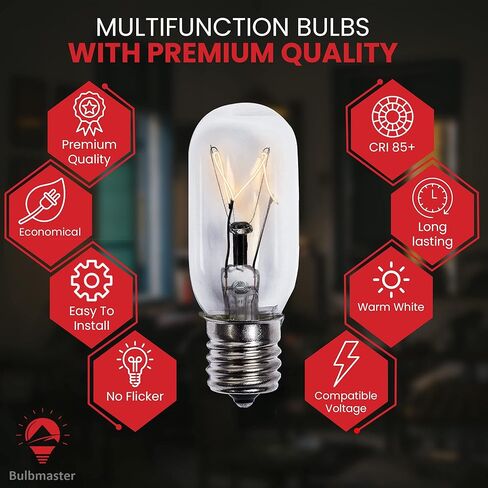 استبدال لمبة الهيمالايا الخفيفة لمصابيح ملح الهيمالايا المتوسطة/الكبيرة والصخور والمصابيح المتوهجة طويلة الأمد E12 قاعدة الشمعدانات القابلة للتعتيم حزمة من 6 (25W-T6-6PK) in Kuwait
