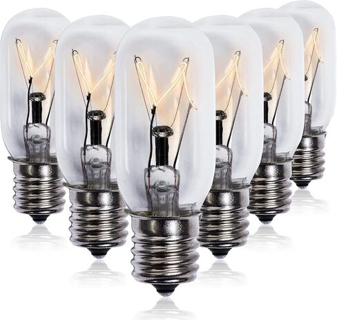 استبدال لمبة الهيمالايا الخفيفة لمصابيح ملح الهيمالايا المتوسطة/الكبيرة والصخور والمصابيح المتوهجة طويلة الأمد E12 قاعدة الشمعدانات القابلة للتعتيم حزمة من 6 (25W-T6-6PK) in Kuwait