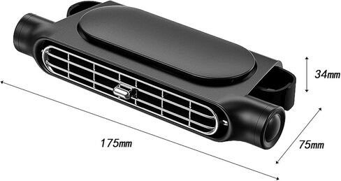 Car Rear Seat Cooling Fan with USB Cable Universal Electric Air Circulator for SUV, RV, Truck, Black, 17.5cmx7.5cmx3.4cm in Saudi Arabia