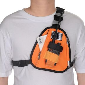 Radio Chest Harness Walkie Talkie Holder Universal Adjustable Shoulder Holster For Men Pouch For Motorola Two-Way Radios Baofeng Walkie Talkies (Black)