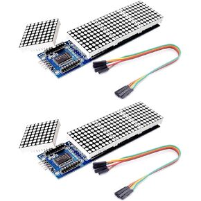 2-Pack ​​MAX7219 4-in-1 Dot Matrix Module – 5-Pin LED Display Board for Arduino/Microcontroller Integration​