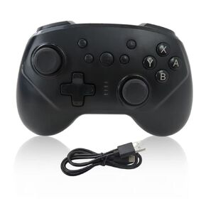 Wireless Bluetooth Gamepads Motor Vibration Wireless Game Controller 6-Axis Gyro Gamepad for Ninteno Switch Console/Wired Gamepad PC(Black)