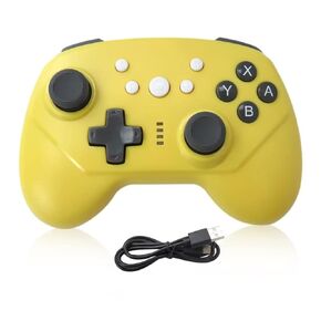 Wireless Bluetooth Pro Game Controller Game Joystick Voice Turbo Motor 6-axis for Nintend Switch Lite and NS Console PC(Yellow)