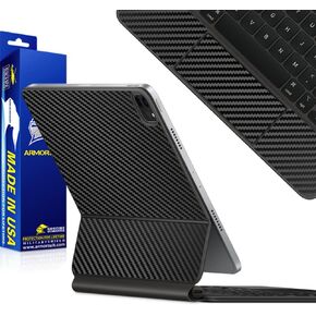 ArmorSuit MilitaryShield Black Carbon Fiber Skin Vinyl Wrap for Magic Keyboard for iPad Pro 12.9" (6th Gen) - Anti-Bubble Film