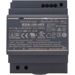 HDR-100-48N 48V 2.1A 100W Slim DIN Rail Power Supply for Home & Industrial Automation