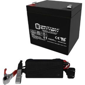 Mighty Max Battery 12V 5AH Pratice Batection for HKBIL 6FM4.5 + 12V Charger