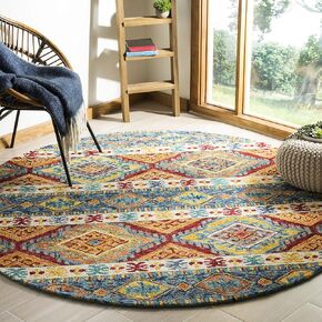 سجادة SAFAVIEH Aspen Collection Runner - 2'3" x 13'، أزرق داكن وعاجي، صوف قبلي بوهو مصنوع يدويًا، مثالي للمناطق ذات حركة المرور العالية في غرفة المعيشة وغرفة النوم (APN502A) in Saudi Arabia