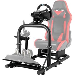 G29 Racing Simulator Cockpit 50mm Large Round Tube Driving Gaming Cockpit Adjustable Fits for Logitech Thrustmaster Fanatec PC PS4 Xbox,Seat,Hand Brake,Pedals,Steering Wheel Not Included