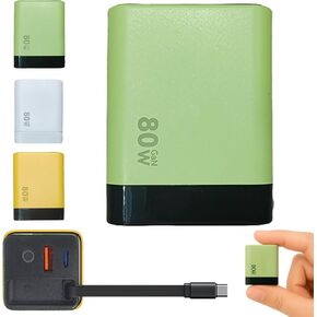 Spiritukal 3 in 1 Charger,Scalable 80w Max Fast Charger Module with Type-C Cable and 2 USB Ports, Can Charge Three Mobile Phones or Laptops at The Same Time (Yellow)