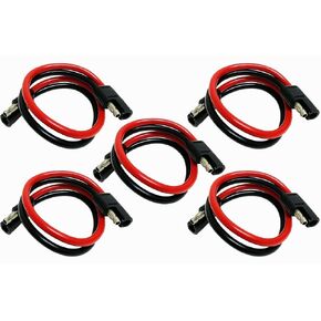 5 Pieces 12 Gauge 12" Quick Disconnect Power Cable Wire Harness