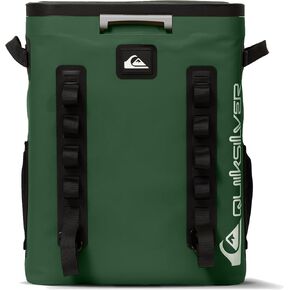 Quiksilver Zipperless Backpack Cooler 30L ، ويحمل 36 علبة ، وعزل 48 ساعة ، وتصميم مقاوم للتسرب ومقاوم للماء ، و TPU الثقيلة ، و IPX7 ، وأشرطة مبطنة ، وجيوب الكنغر ، وفتحة الزجاجة