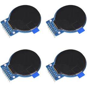 4Pcs 1.28 Inch Round TFT LCD Display Module with GC9A01 Driver 240x240 RGB IPS Screen 4-Wire SPI Interface Arduino Raspberry Pi Compatible Low Power Consumption PCB Board DC 3.3V
