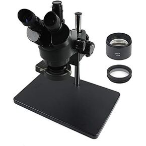 مجهر ستيريو ثلاثي العين 3.5x-90x Zoom +0.5x/2x عدسة الهدف المساعدة +56 مصباح LED Ring +الحجم المعدني حجم كبير (اللون: رمادي) (3.5 45x (0.5x 1x))