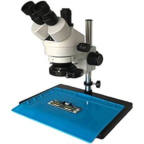 Big Boom Table 7-45X Simul Focal Trinocular Stereo Microscope 56 Adjustable led Lights sourcing Smartphone IC Board Repair mat
