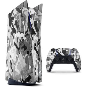 Desert Snow Camouflage V2 - Full-Body Cover Wrap Decal Skin-Kit Compatible with The Sony Playstation 5 Console (Disc Drive)