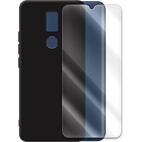 High-Sensitivity Anti-Strike Shockproof Wear-Resisting Tempered Glass Screen Protector Film Natural Tactility Anti-Slip Soft TPU Protective Case Compatible with Cricket Icon 3 EC211002