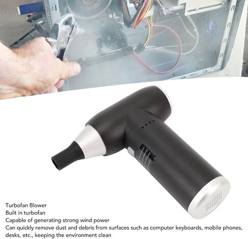 Ymiko Compressed Air Duster, Turbofan Blower Powerful Airflow Low Noise 6000mAh Battery USB Rechargeable Portable Electric Air Duster Portable Air Duster for Office Home Travel in Saudi Arabia