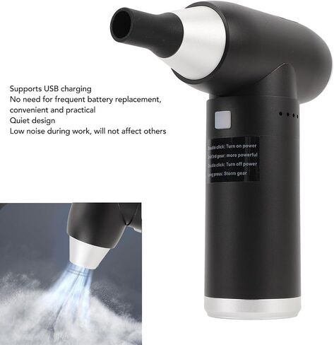 Ymiko Compressed Air Duster, Turbofan Blower Powerful Airflow Low Noise 6000mAh Battery USB Rechargeable Portable Electric Air Duster Portable Air Duster for Office Home Travel in Saudi Arabia