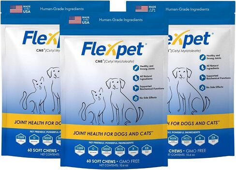 Maximum Strength Soft Chews – All-Natural Pain Reliever for Dogs with Glucosamine and Cetyl Myristoleate (CM8), Hip and Joint Supplement, Anti-Inflammatory: Trial Pack - 30 Soft Chews in Kuwait