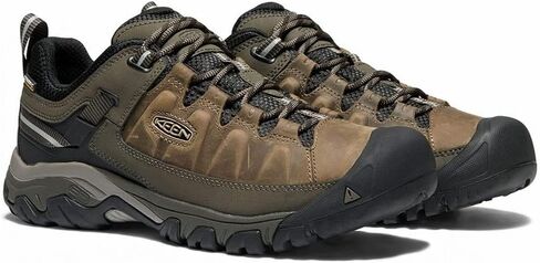 KEEN Men's Targhee 3 Low Height Waterproof Hiking Shoes, Steel Grey/Golden Brown, 11.5 in Saudi Arabia