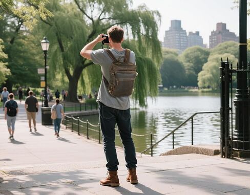 Masa Kawa Vintage Full Grain Leather Backpack for Men Fits 15.6 Inch Laptop Brown Travel Rusack Casual Daypack in Kuwait