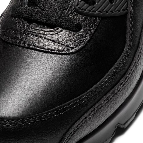 حذاء رياضي رجالي برقبة منخفضة من الجلد من NIKE Air Max 90، أسود، 6 UK, أسود, 41 EU in Saudi Arabia