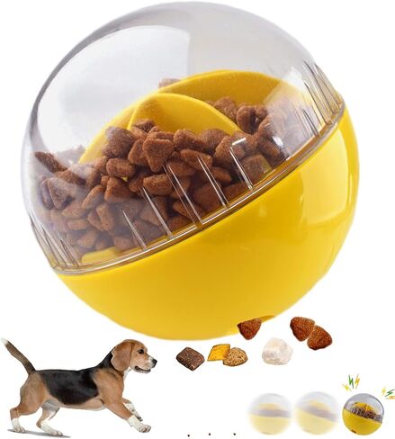 Dog Treat Ball, Adjustable Dispensing Interactive Toys, Squeaky Puppy Puzzle Toy for Boredom Slow Feeder (Blue) in Kuwait