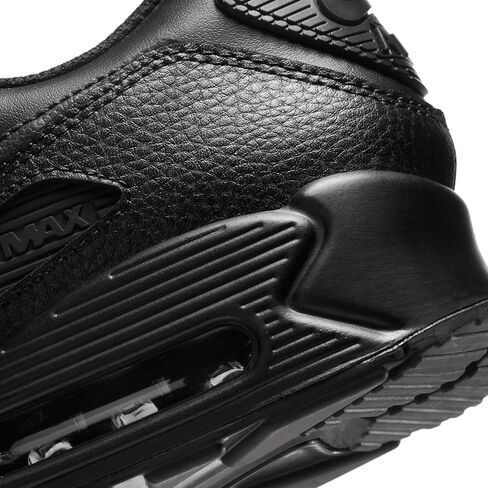 حذاء رياضي رجالي برقبة منخفضة من الجلد من NIKE Air Max 90، أسود، 6 UK, أسود, 41 EU in Saudi Arabia