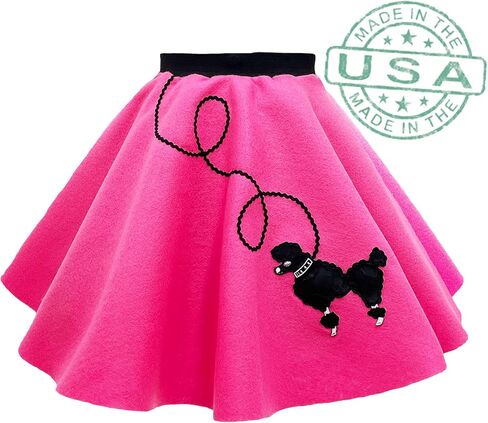 Hip Hop 50's Shop Child 4 Piece Poodle Skirt Costume Set (Light Pink Polka Dot, Small Child) in Saudi Arabia