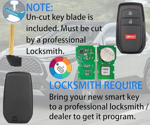 Smart Key for Toyota Corolla Cross 2022-2025, Alliskeys Vehicle Proximity Remote Control Key Fob Replacement for Corolla Cross HYQ14FBW 8990H-0A010 231451-2561 in Kuwait