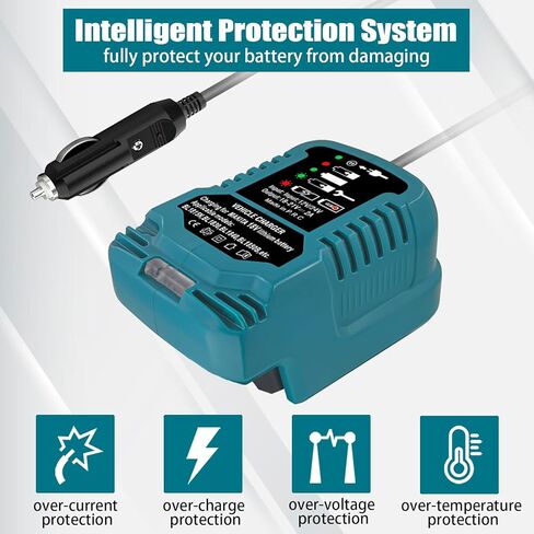 Mini 2A Charger for Milwaukee 18V M18 Battery Convenient Charger for XC Lithium-ion Battery 48-11-1850 48-11-1852 48-11-1862 48-11-1880 48-11-1812 48-11-1820, with LED Indicator (Charger only) in Saudi Arabia